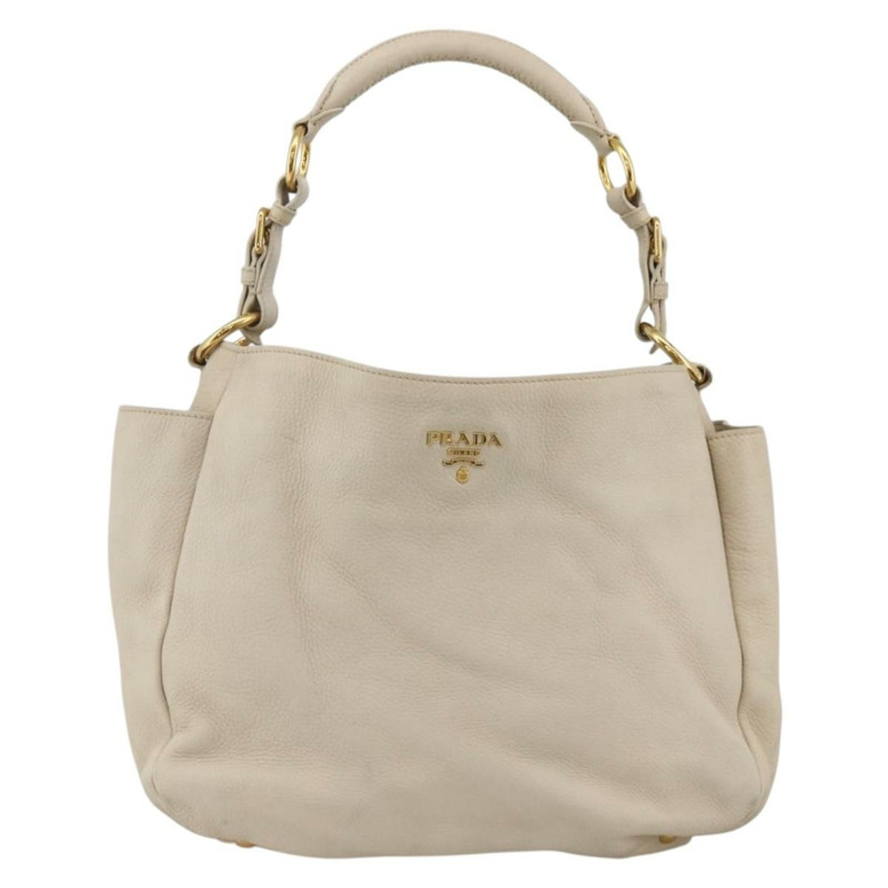 【日本直送】PRADA 金色象牙色皮革肩背包 正品 AMZ413A-12