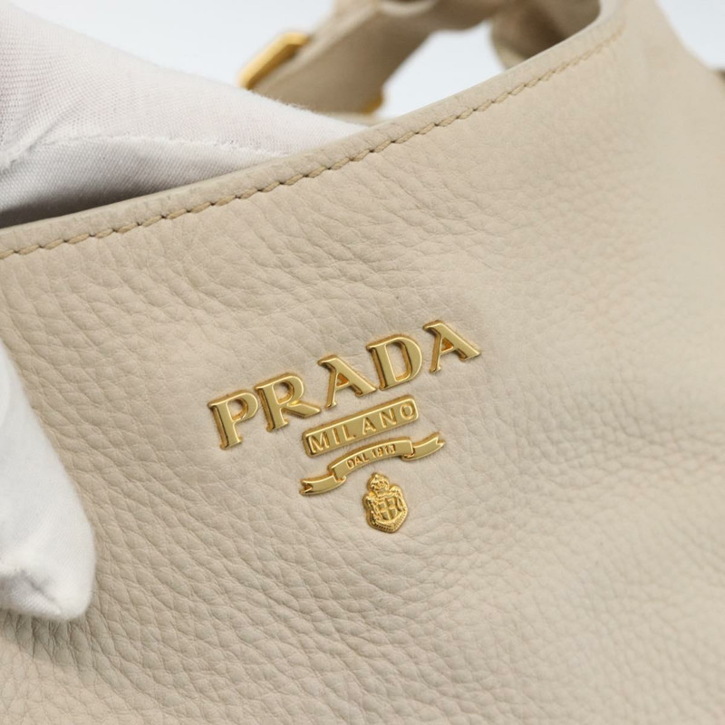 【日本直送】PRADA 金色象牙色皮革肩背包 正品 AMZ413A-16