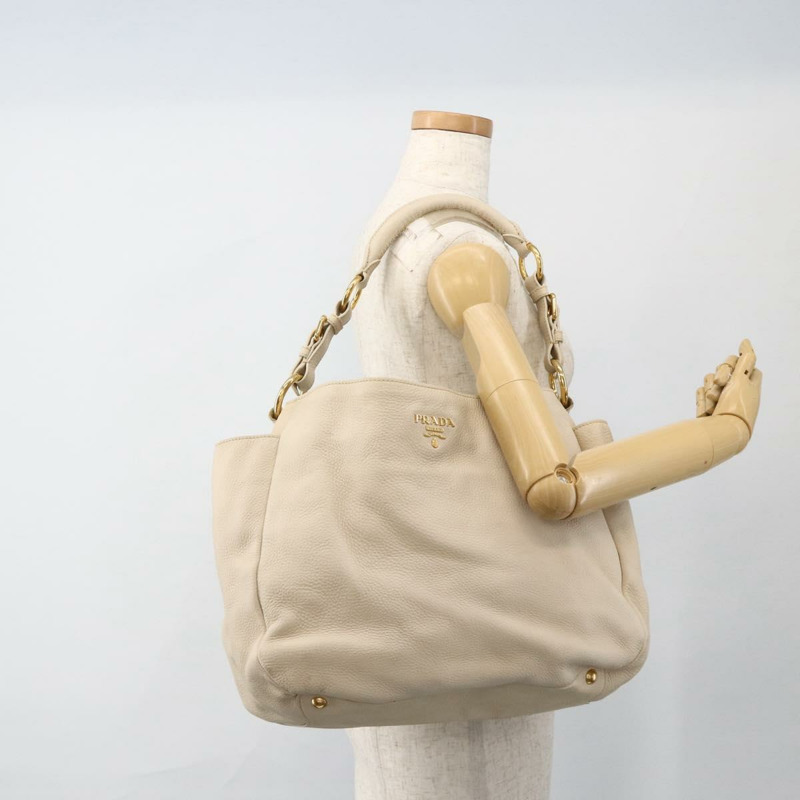 【日本直送】PRADA 金色象牙色皮革肩背包 正品 AMZ413A-21