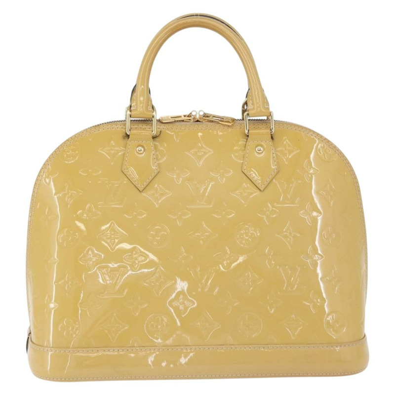 【日本直送】路易威登 Monogram Vernis Alma PM 手提包 米色 M90170 LV 正品 AMZ432-1