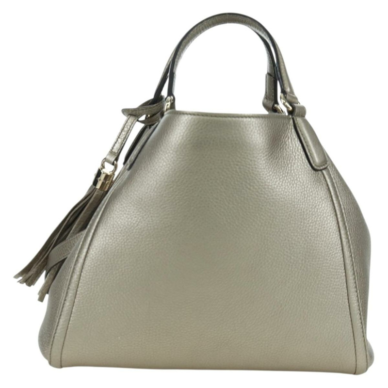 【日本直送】GUCCI Soho 手提包 皮革 兩用 銀色/金色 336751 正品 ki6605M-1