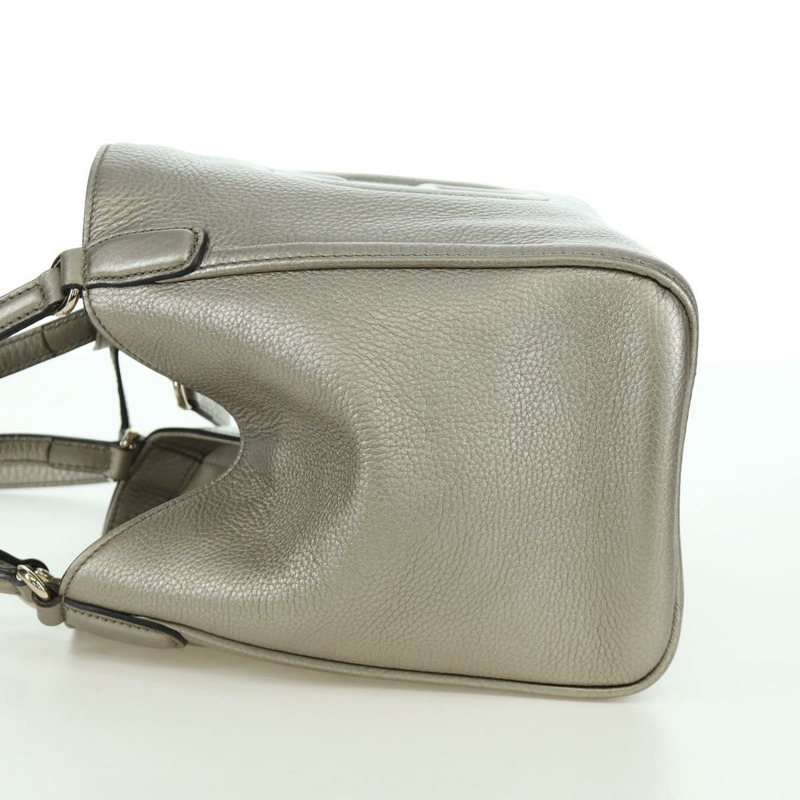 【日本直送】GUCCI Soho 手提包 皮革 兩用 銀色/金色 336751 正品 ki6605M-2