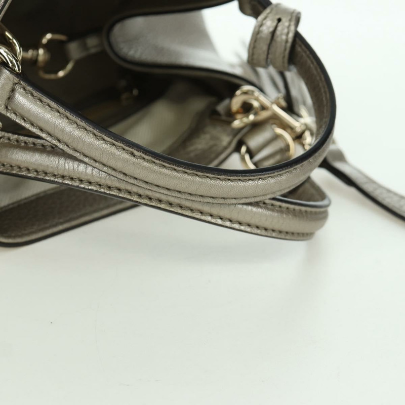 【日本直送】GUCCI Soho 手提包 皮革 兩用 銀色/金色 336751 正品 ki6605M-6