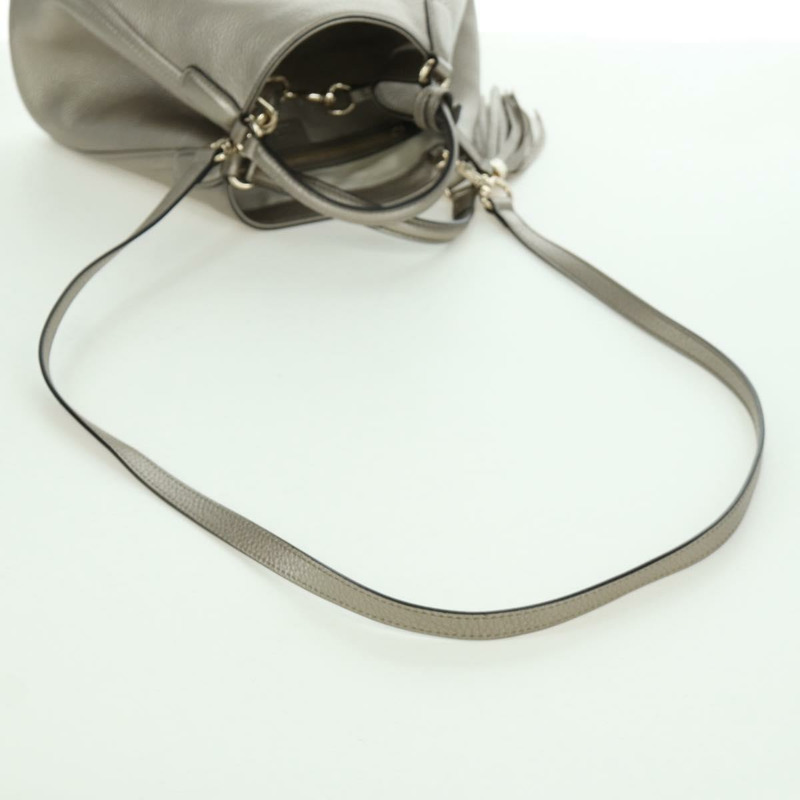 【日本直送】GUCCI Soho 手提包 皮革 兩用 銀色/金色 336751 正品 ki6605M-7