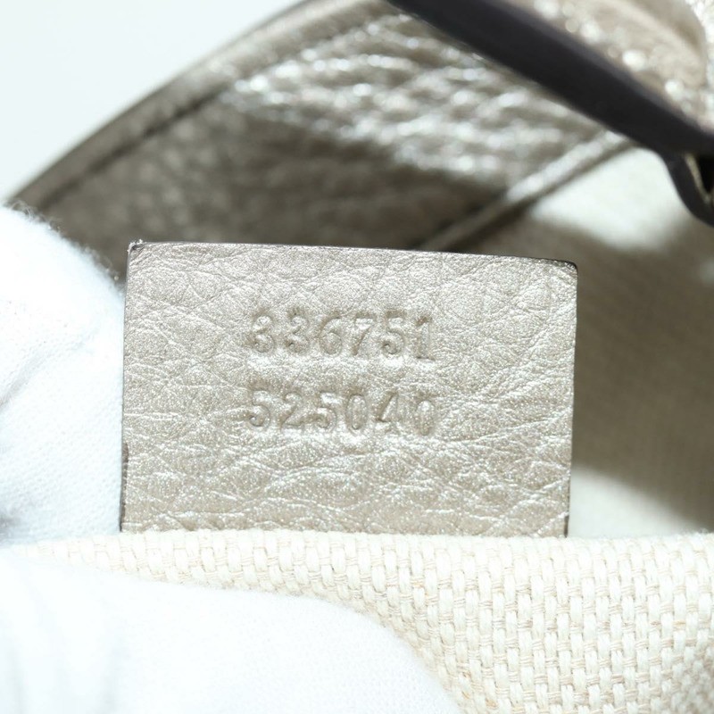 【日本直送】GUCCI Soho 手提包 皮革 兩用 銀色/金色 336751 正品 ki6605M-10