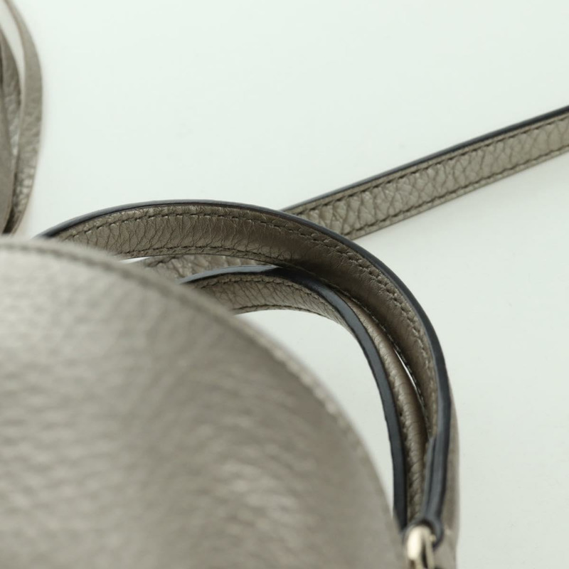 【日本直送】GUCCI Soho 手提包 皮革 兩用 銀色/金色 336751 正品 ki6605M-13