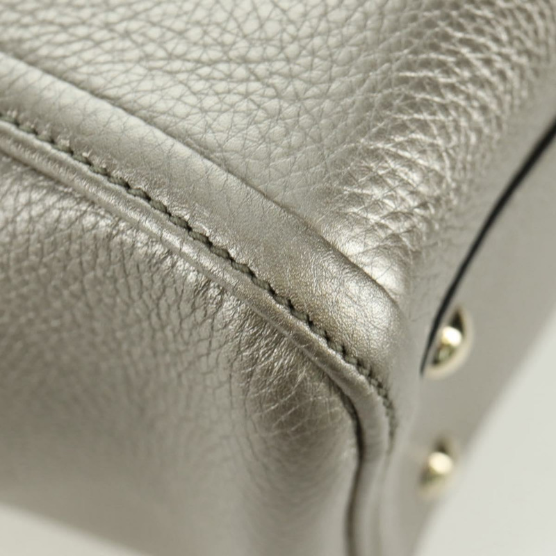【日本直送】GUCCI Soho 手提包 皮革 兩用 銀色/金色 336751 正品 ki6605M-15
