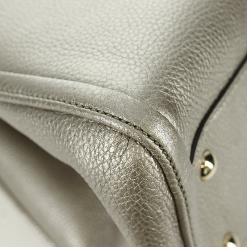 【日本直送】GUCCI Soho 手提包 皮革 兩用 銀色/金色 336751 正品 ki6605M-17