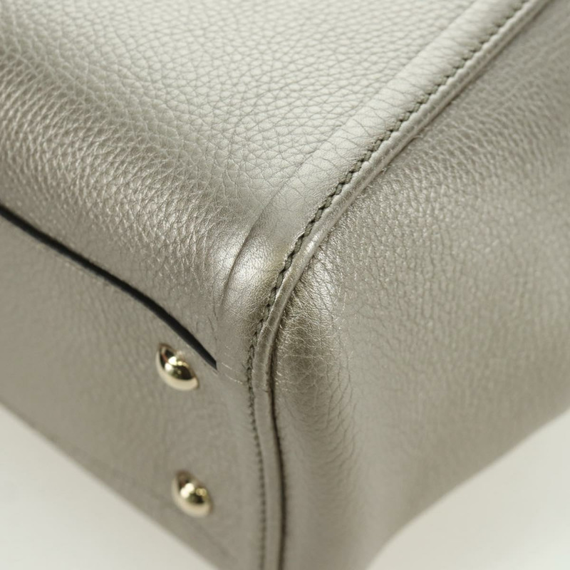 【日本直送】GUCCI Soho 手提包 皮革 兩用 銀色/金色 336751 正品 ki6605M-18