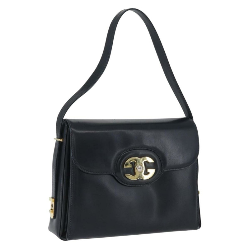 【日本直送】GUCCI 真皮單肩背包 海軍藍 金色 正品 ep13947V-0