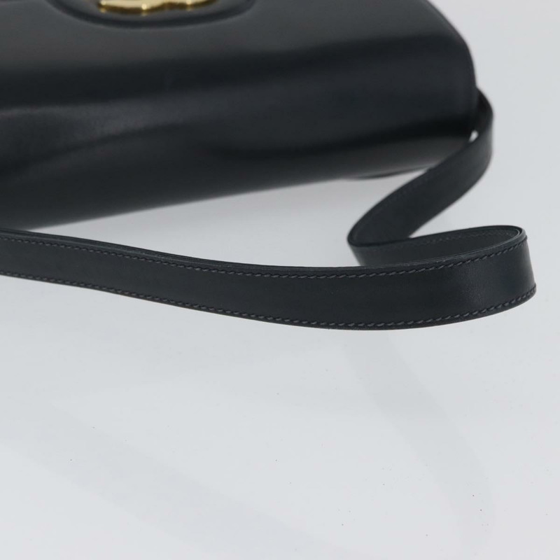 【日本直送】GUCCI 真皮單肩背包 海軍藍 金色 正品 ep13947V-6