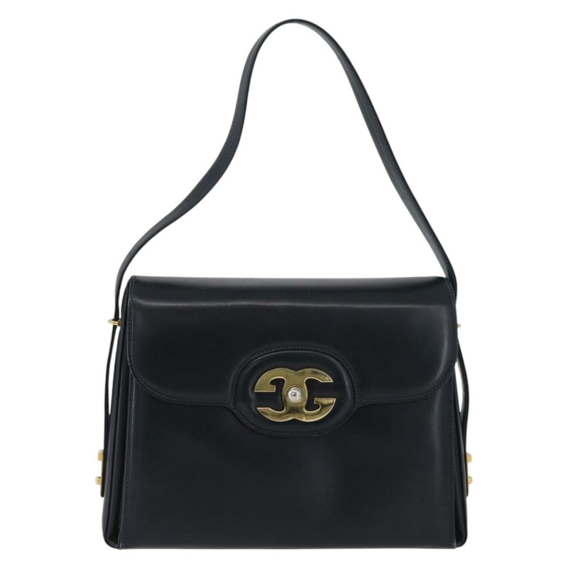 【日本直送】GUCCI 真皮單肩背包 海軍藍 金色 正品 ep13947V-12