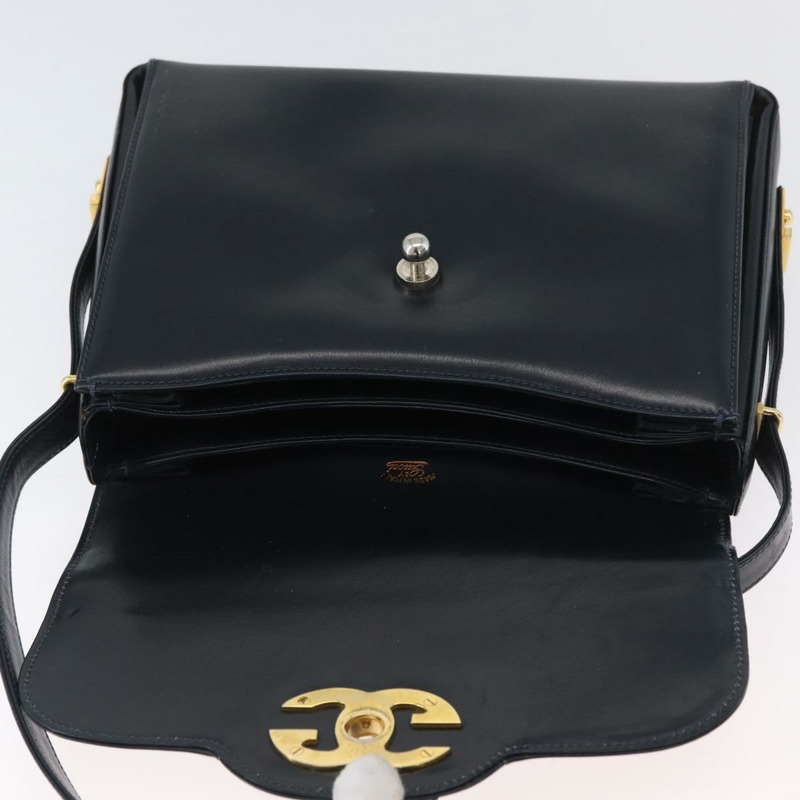 【日本直送】GUCCI 真皮單肩背包 海軍藍 金色 正品 ep13947V-17