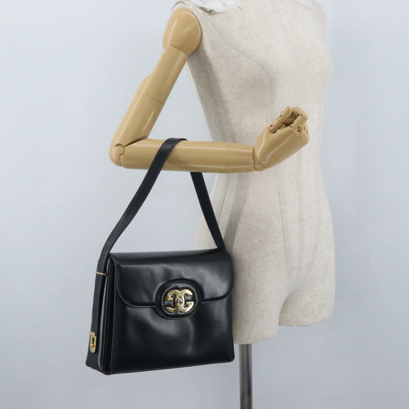 【日本直送】GUCCI 真皮單肩背包 海軍藍 金色 正品 ep13947V-24