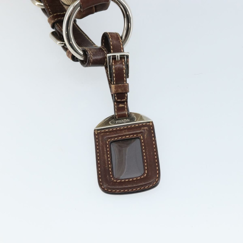 【日本直送】PRADA帆布肩包 米色 銀色 正品 YKZ082A-9