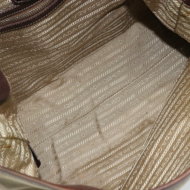 【日本直送】PRADA帆布肩包 米色 銀色 正品 YKZ082A-10