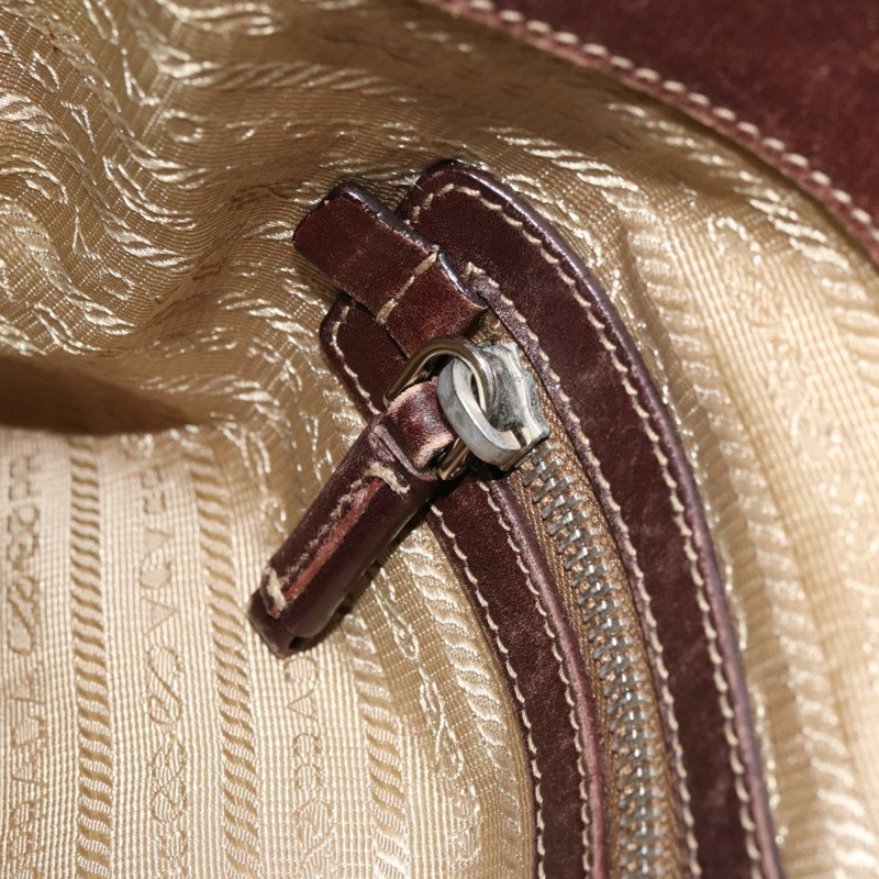 【日本直送】PRADA帆布肩包 米色 銀色 正品 YKZ082A-19