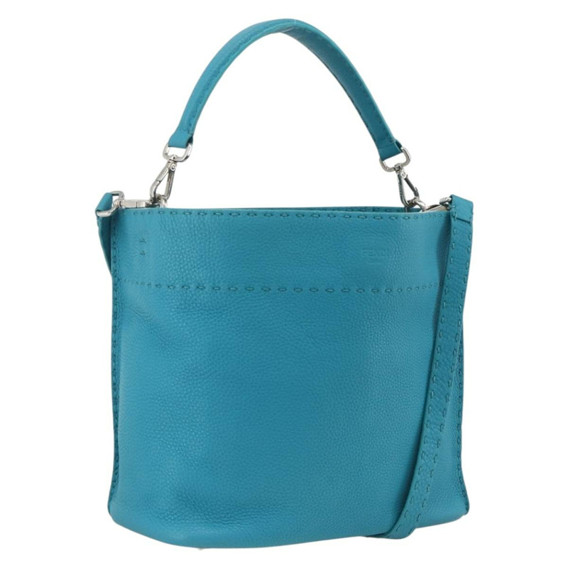 【日本直送】FENDI Celeria 單肩包 皮革 兩用 藍色 銀色 正品 ep13870A-0