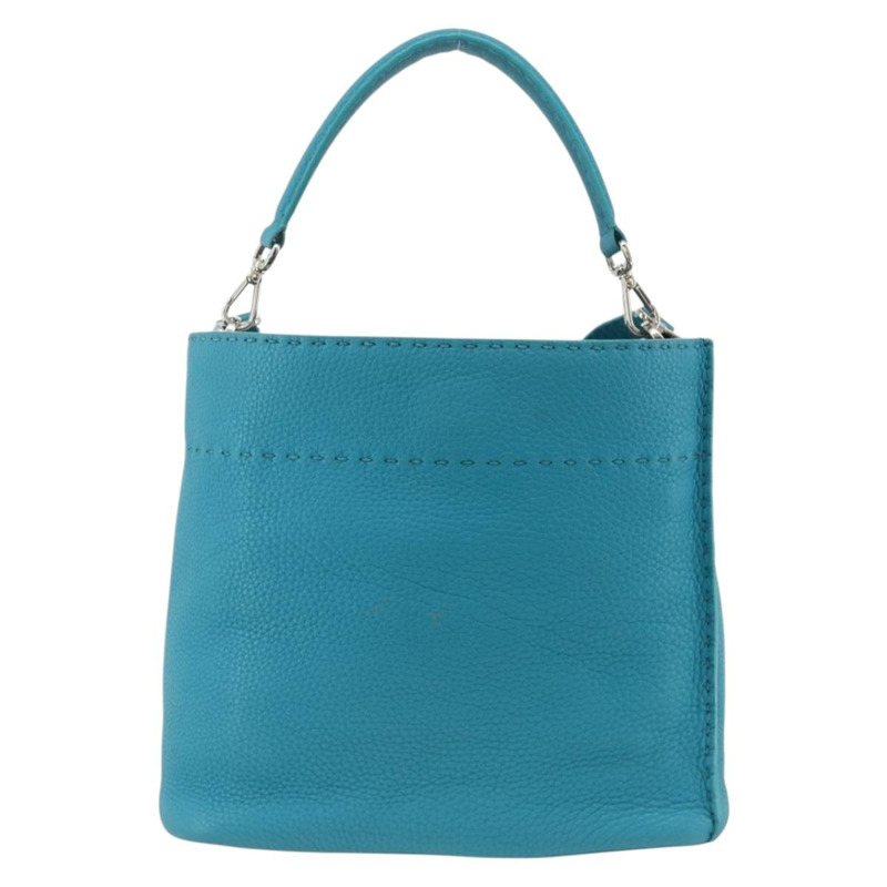 【日本直送】FENDI Celeria 單肩包 皮革 兩用 藍色 銀色 正品 ep13870A-1