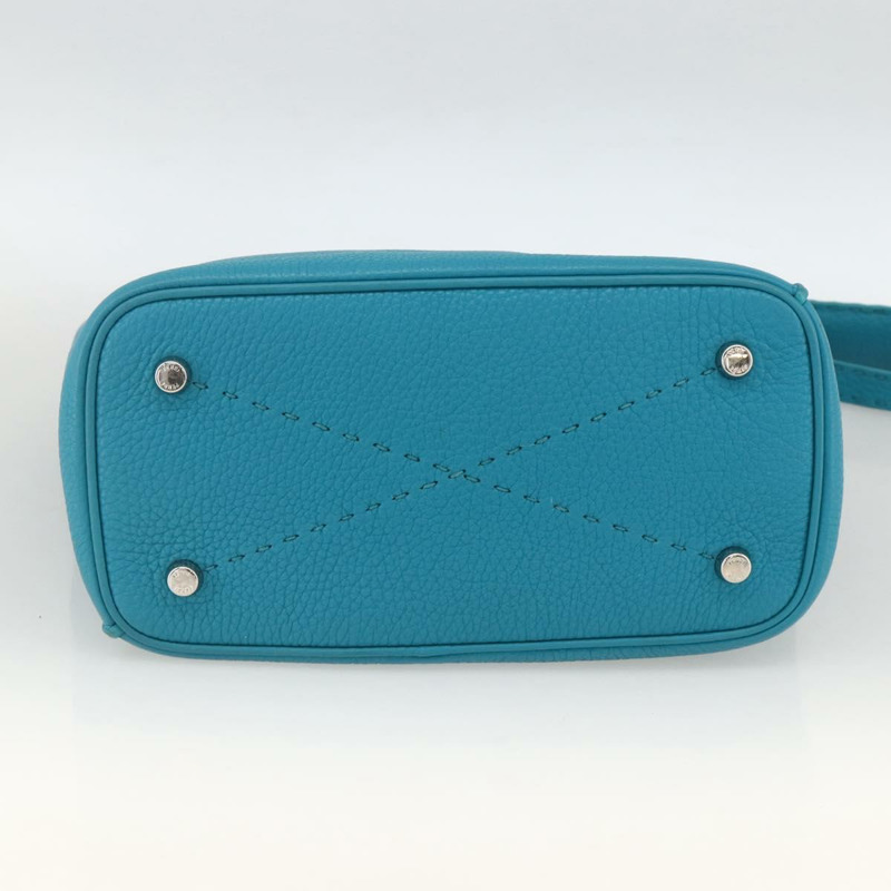 【日本直送】FENDI Celeria 單肩包 皮革 兩用 藍色 銀色 正品 ep13870A-4