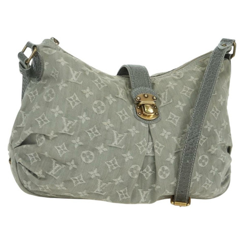 路易威登 Monogram Denim Slytree 肩背包 灰色 M45834 LV Auth ep13882V