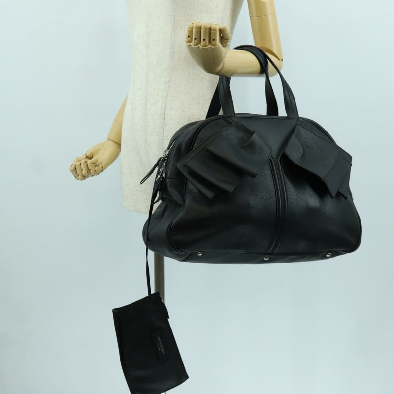 【日本直送】SAINT LAURENT 手提包 皮革 黑色 銀色 正品 YKZ145A-23