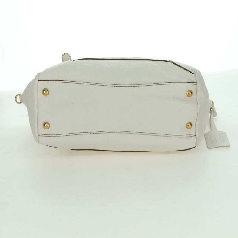 【日本直送】PRADA 白色金色皮革手提包 正品 YKZ080V-4