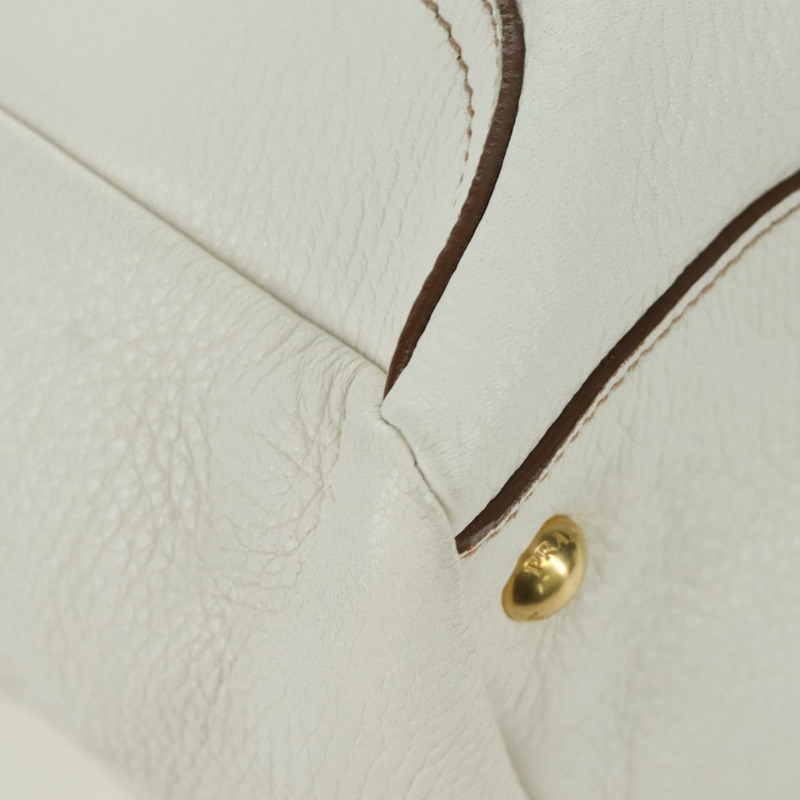 【日本直送】PRADA 白色金色皮革手提包 正品 YKZ080V-7