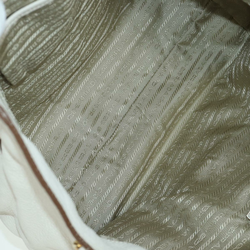 【日本直送】PRADA 白色金色皮革手提包 正品 YKZ080V-8