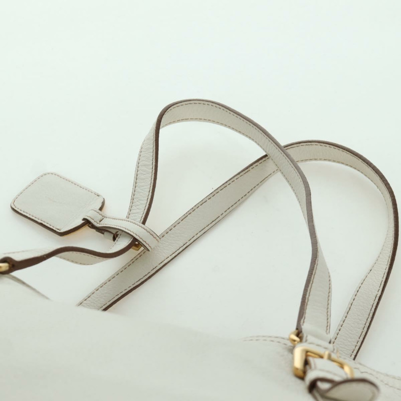 【日本直送】PRADA 白色金色皮革手提包 正品 YKZ080V-13