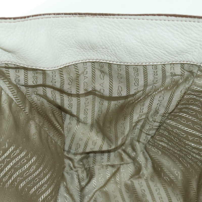 【日本直送】PRADA 白色金色皮革手提包 正品 YKZ080V-22