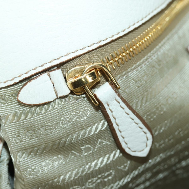 【日本直送】PRADA 白色金色皮革手提包 正品 YKZ080V-23