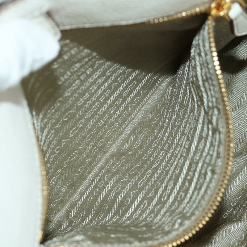 【日本直送】PRADA 白色金色皮革手提包 正品 YKZ080V-24