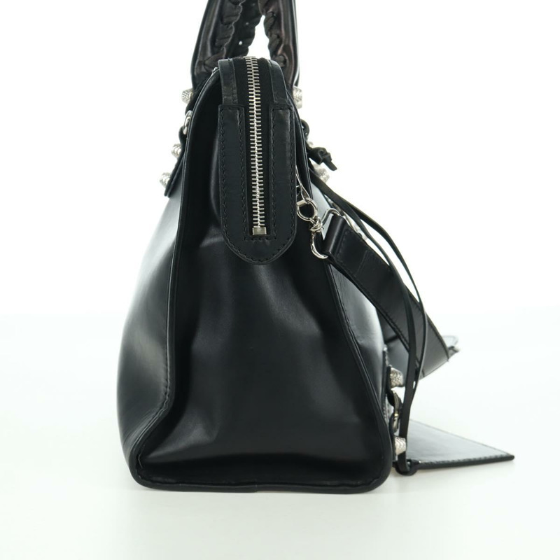 【日本直送】BALENCIAGA Giant City 手提包 皮革 2way 黑色 銀色 281770 正品 YKZ099SAV-3