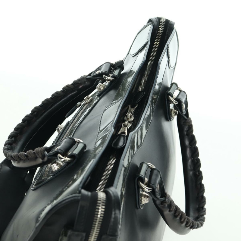 【日本直送】BALENCIAGA Giant City 手提包 皮革 2way 黑色 銀色 281770 正品 YKZ099SAV-6