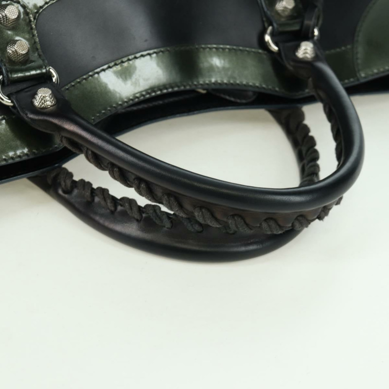 【日本直送】BALENCIAGA Giant City 手提包 皮革 2way 黑色 銀色 281770 正品 YKZ099SAV-7