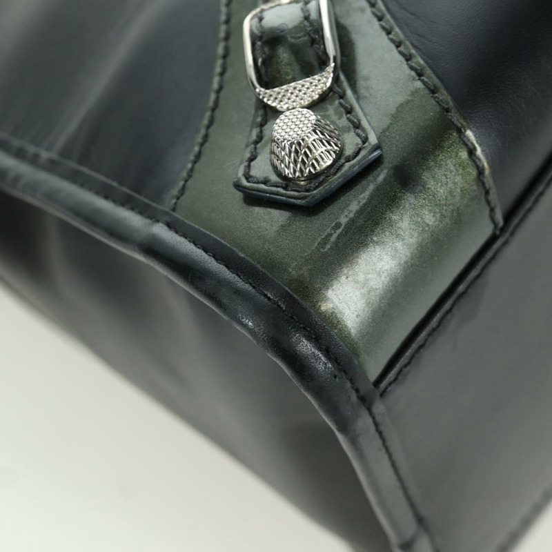 【日本直送】BALENCIAGA Giant City 手提包 皮革 2way 黑色 銀色 281770 正品 YKZ099SAV-15