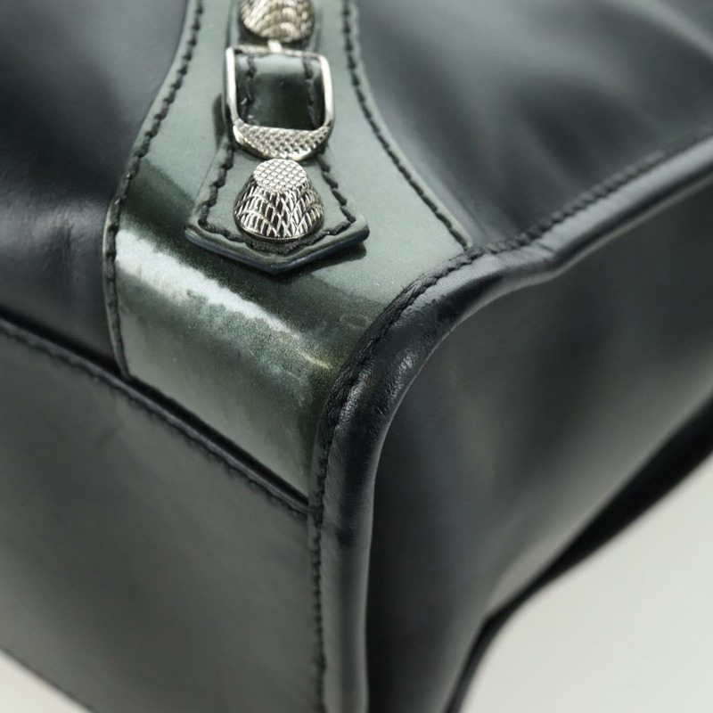 【日本直送】BALENCIAGA Giant City 手提包 皮革 2way 黑色 銀色 281770 正品 YKZ099SAV-16