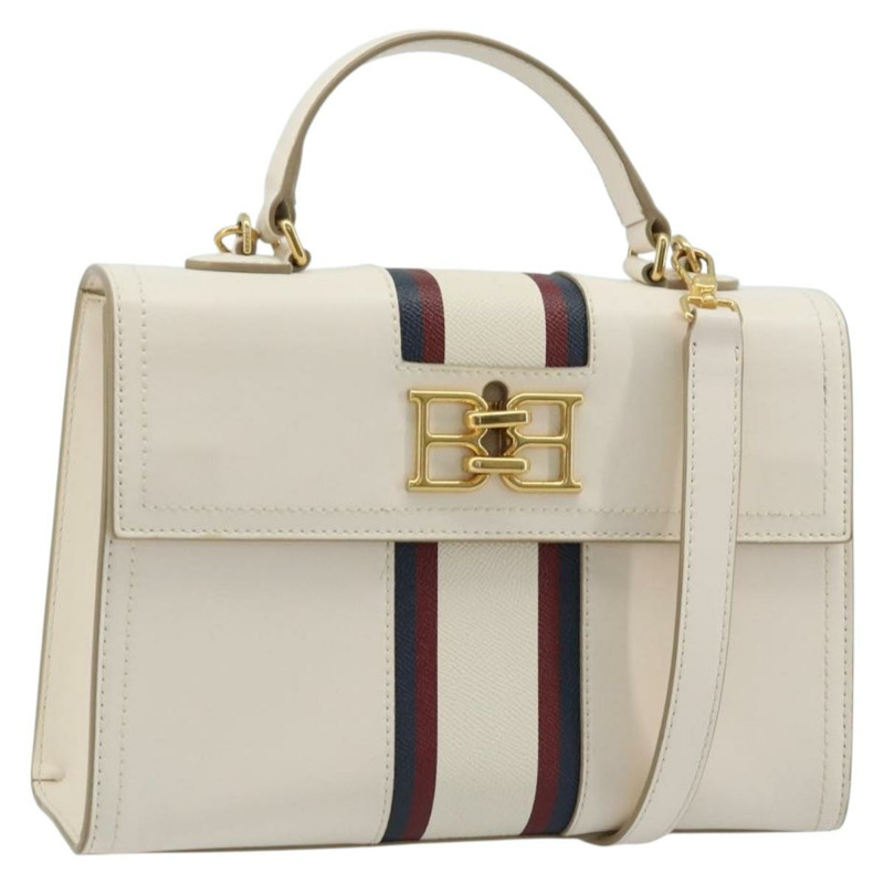 【日本直送】BALLY 手提包 皮革 兩用 白色 金色 正品 YKZ532A-0