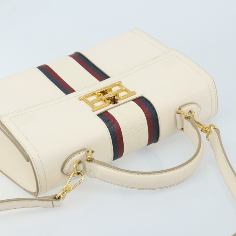 【日本直送】BALLY 手提包 皮革 兩用 白色 金色 正品 YKZ532A-5
