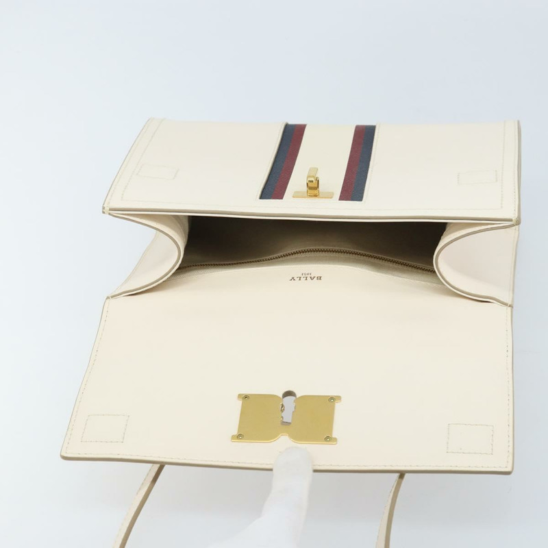 【日本直送】BALLY 手提包 皮革 兩用 白色 金色 正品 YKZ532A-9