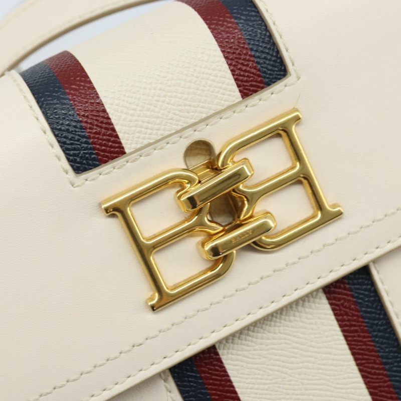 【日本直送】BALLY 手提包 皮革 兩用 白色 金色 正品 YKZ532A-18