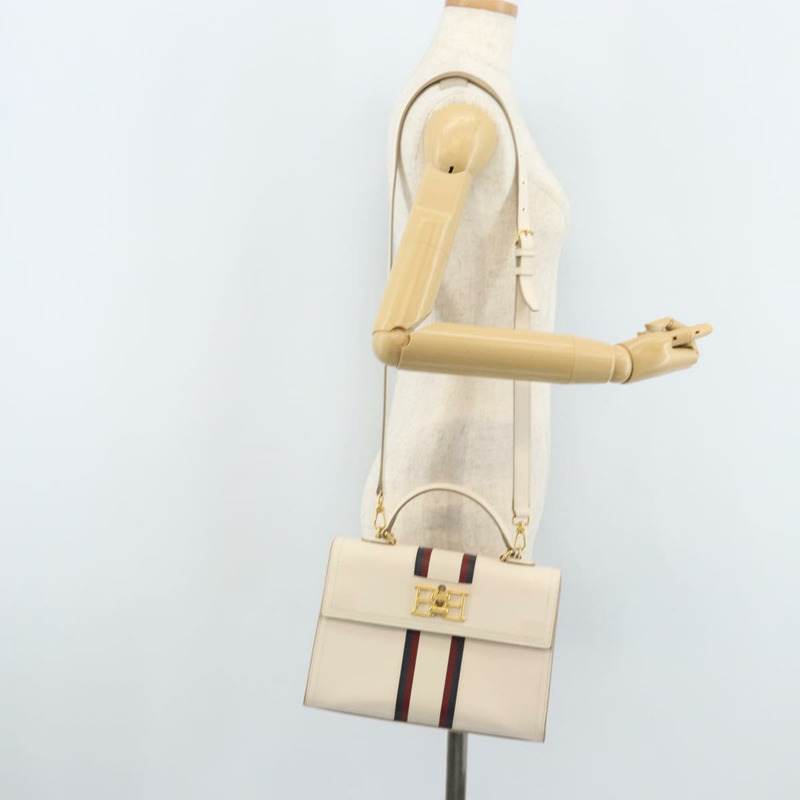 【日本直送】BALLY 手提包 皮革 兩用 白色 金色 正品 YKZ532A-25