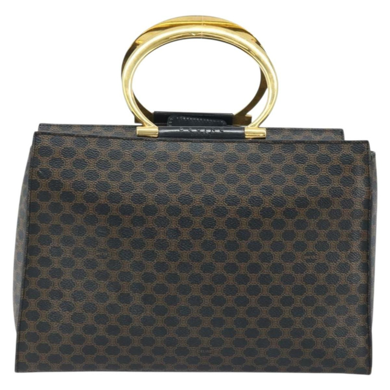 【日本直送】CELINE Macadam帆布手提包 PVC皮革 黑色金色 正品 LNZ872A-1
