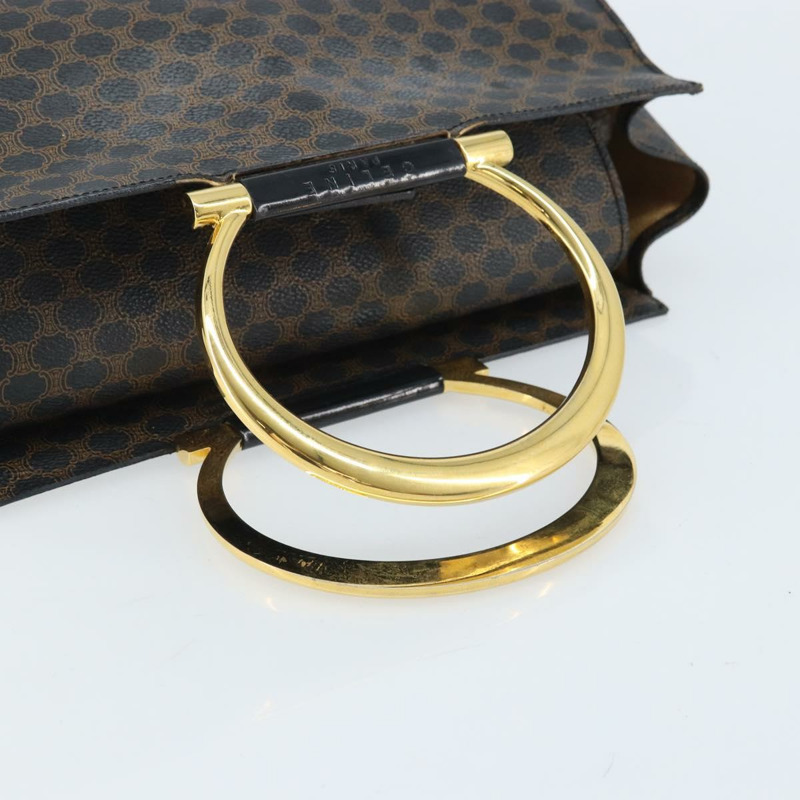 【日本直送】CELINE Macadam帆布手提包 PVC皮革 黑色金色 正品 LNZ872A-6