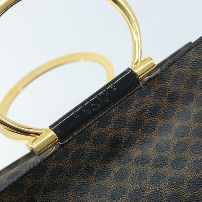 【日本直送】CELINE Macadam帆布手提包 PVC皮革 黑色金色 正品 LNZ872A-9