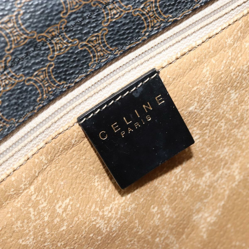 【日本直送】CELINE Macadam帆布手提包 PVC皮革 黑色金色 正品 LNZ872A-16