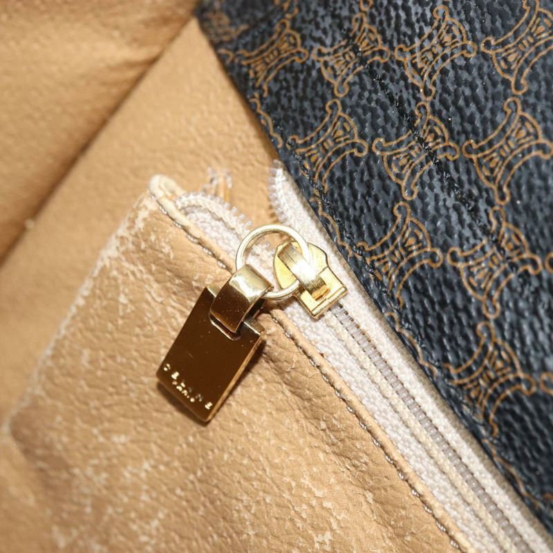 【日本直送】CELINE Macadam帆布手提包 PVC皮革 黑色金色 正品 LNZ872A-19