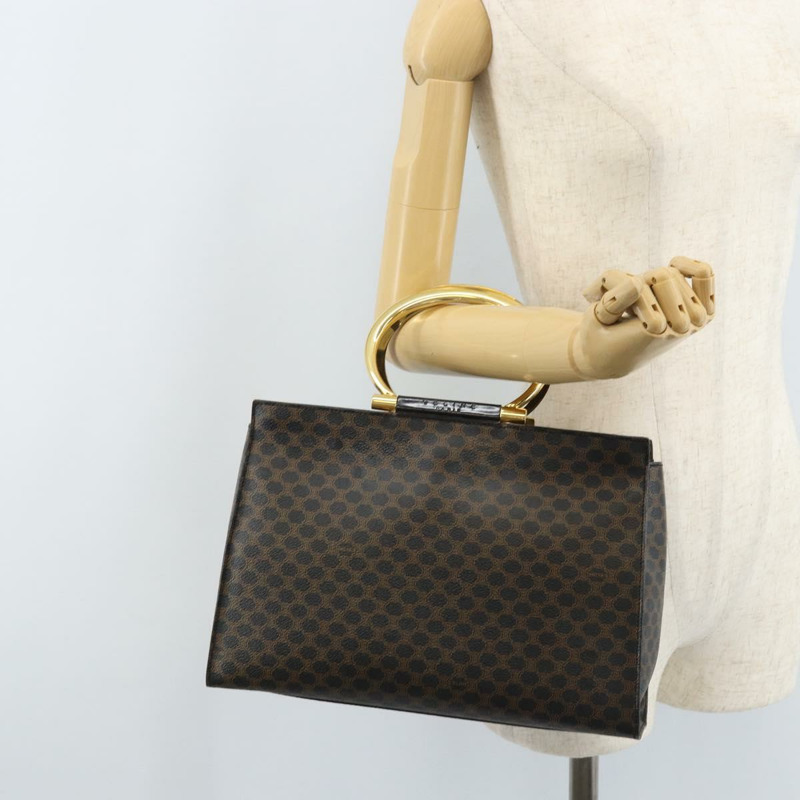 【日本直送】CELINE Macadam帆布手提包 PVC皮革 黑色金色 正品 LNZ872A-21