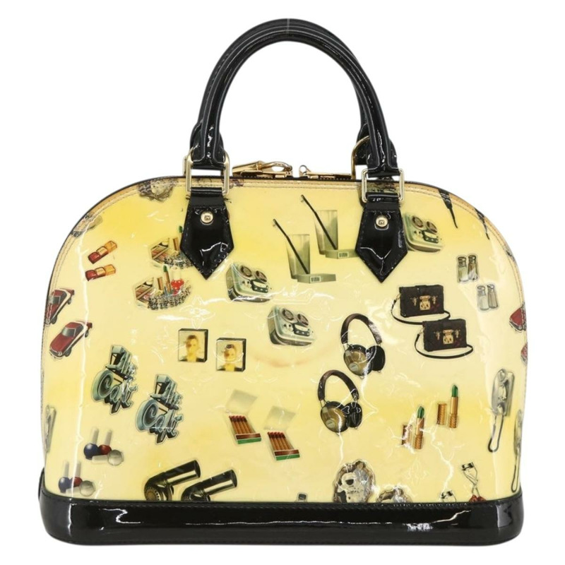 【日本直送】路易威登 Vernis 貼紙印花 Alma PM 手提包 白色 M50466 LV 正品 YKZ565-1